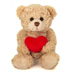 Ours En Peluche Beige Avec Cœur - 20 Cm