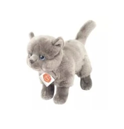 Peluche Chat Chartreux Debout - 20 Cm