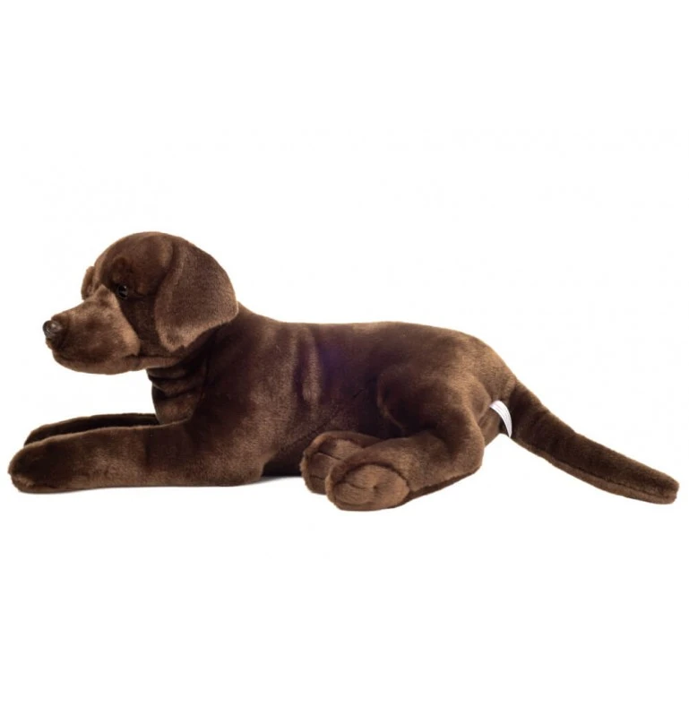 Peluche Labrador Couché Brun Chocolat - 50 Cm 2 Peluche Labrador Couché Brun Chocolat - 50 Cm – Image 2