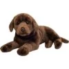 Peluche Labrador Couché Brun Chocolat - 50 Cm
