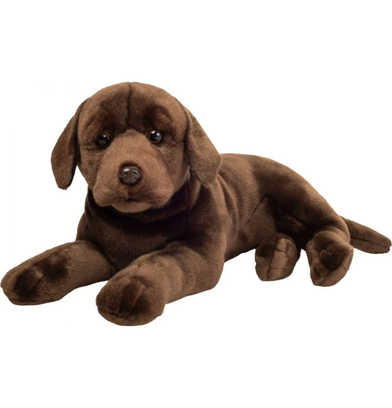 Peluche Labrador Couché Brun Chocolat - 50 Cm 1 Peluche Labrador Couché Brun Chocolat - 50 Cm