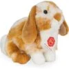 Peluche Lapin Assis Tacheté Marron Clair Et Blanc - 20 Cm