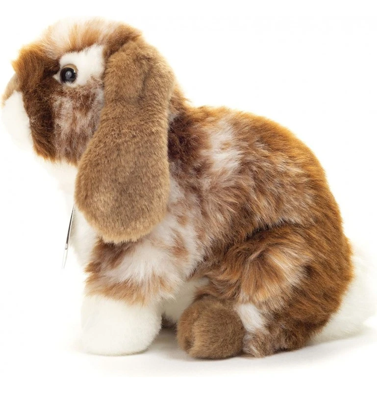 Peluche Lapin Assis Tacheté Marron Foncé Et Blanc - 20 Cm 4 Peluche Lapin Assis Tacheté Marron Foncé Et Blanc - 20 Cm – Image 4