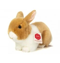 Peluche Lapin Beige Et Blanc - 23 Cm