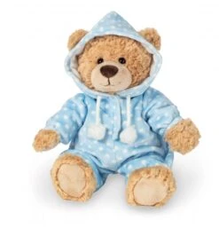 Peluche Ours En Pyjama Bleu - 30 Cm