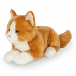 Teddy HERMANN® Peluche Chat Couché Rouge 20 Cm