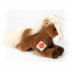 Teddy HERMANN® Peluche Cheval Couché Brun Clair 30 Cm