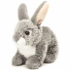 Teddy HERMANN® Peluche Lapin Assis Gris 18 Cm